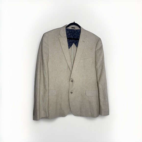 Joseph Abboud Other - JOE Joe Abboud Mens 50 Long Slim Fit Beige Oatmeal Linen Cotton Blazer